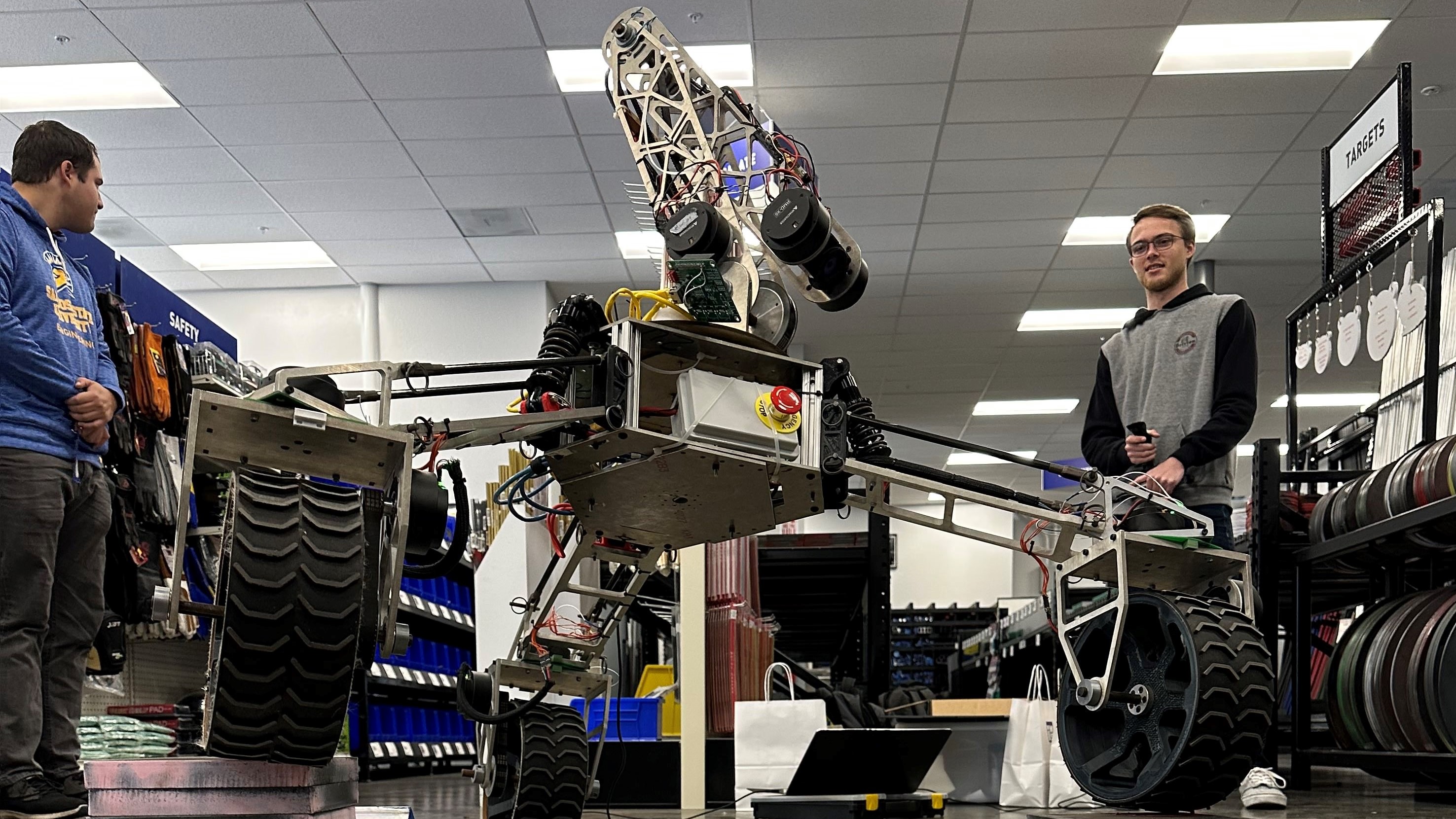 Rover with SJSU Robotics flag